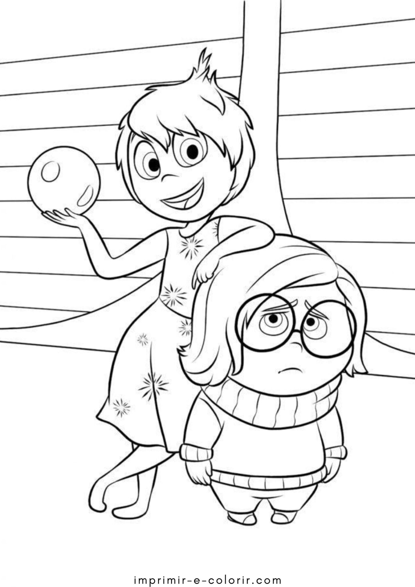 Desenhos de Alegria e Tristeza (Divertida Mente) para Colorir Desenhos de Alegria e Tristeza (Divertida Mente) para Colorir