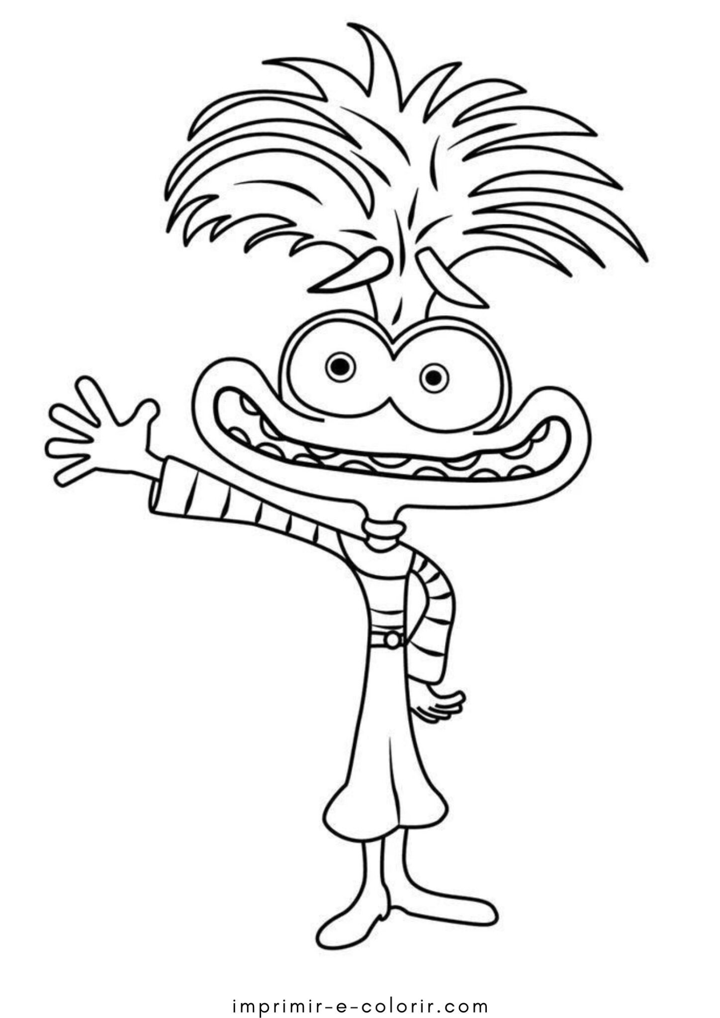 Desenho de Ansiedade (Divertida Mente 2) para colorir e imprimir