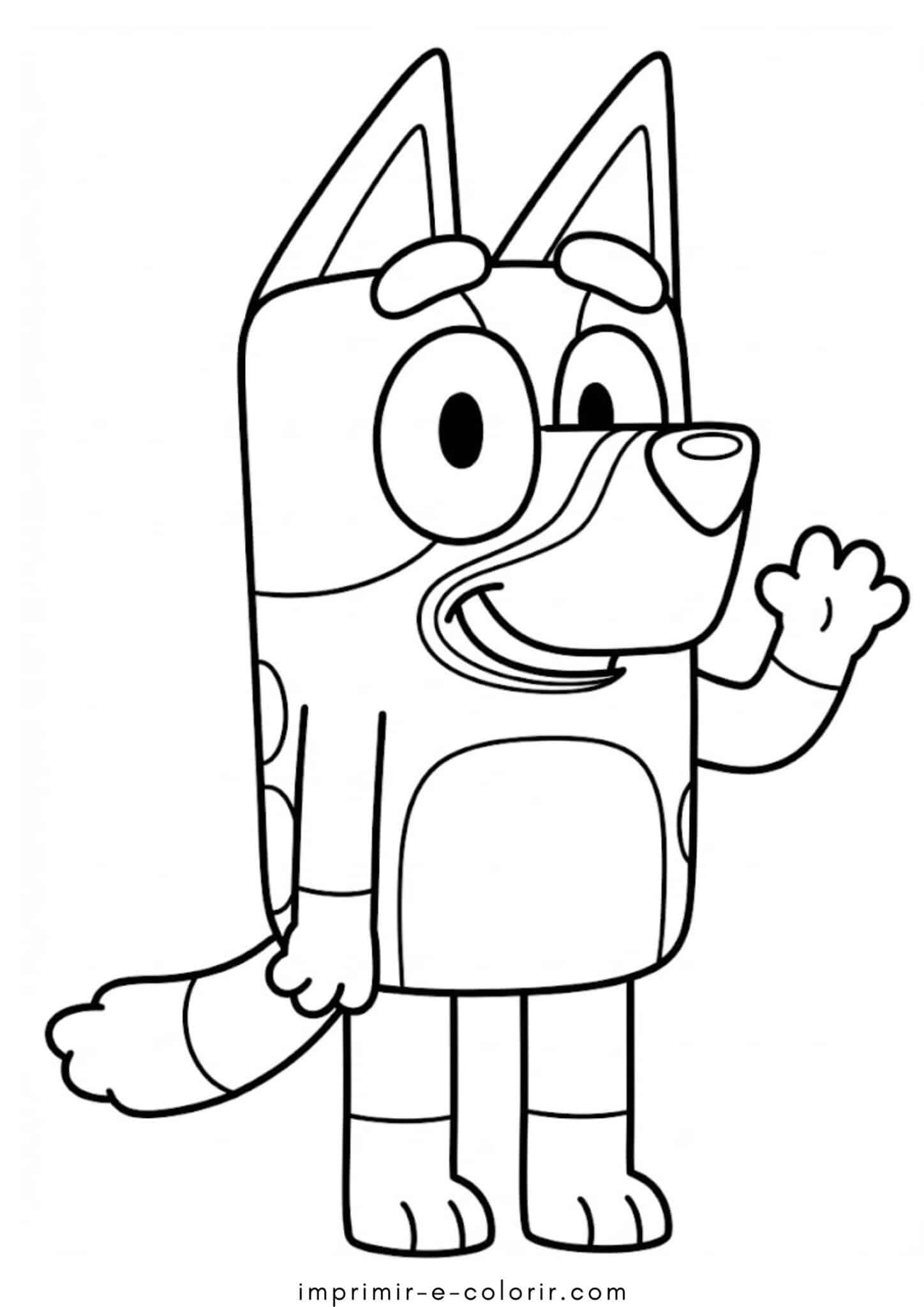 Desenho de Cachorro Bluey para colorir e imprimir