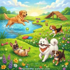 Desenhos para colorir de cachorros e cães fofos para imprimir grátis em tamanho A4 com linhas grossas