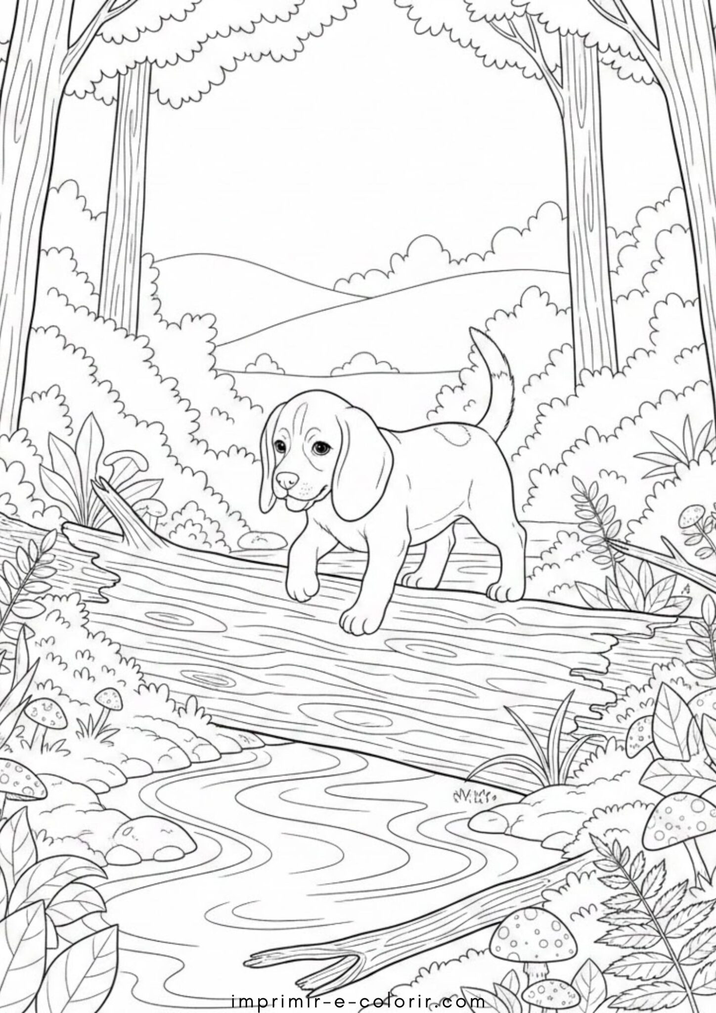 Desenho de Cão Beagle para colorir e imprimir