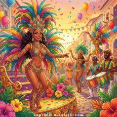 Desenhos de Carnaval para Colorir e Imprimir Grátis (PDF, JPG)