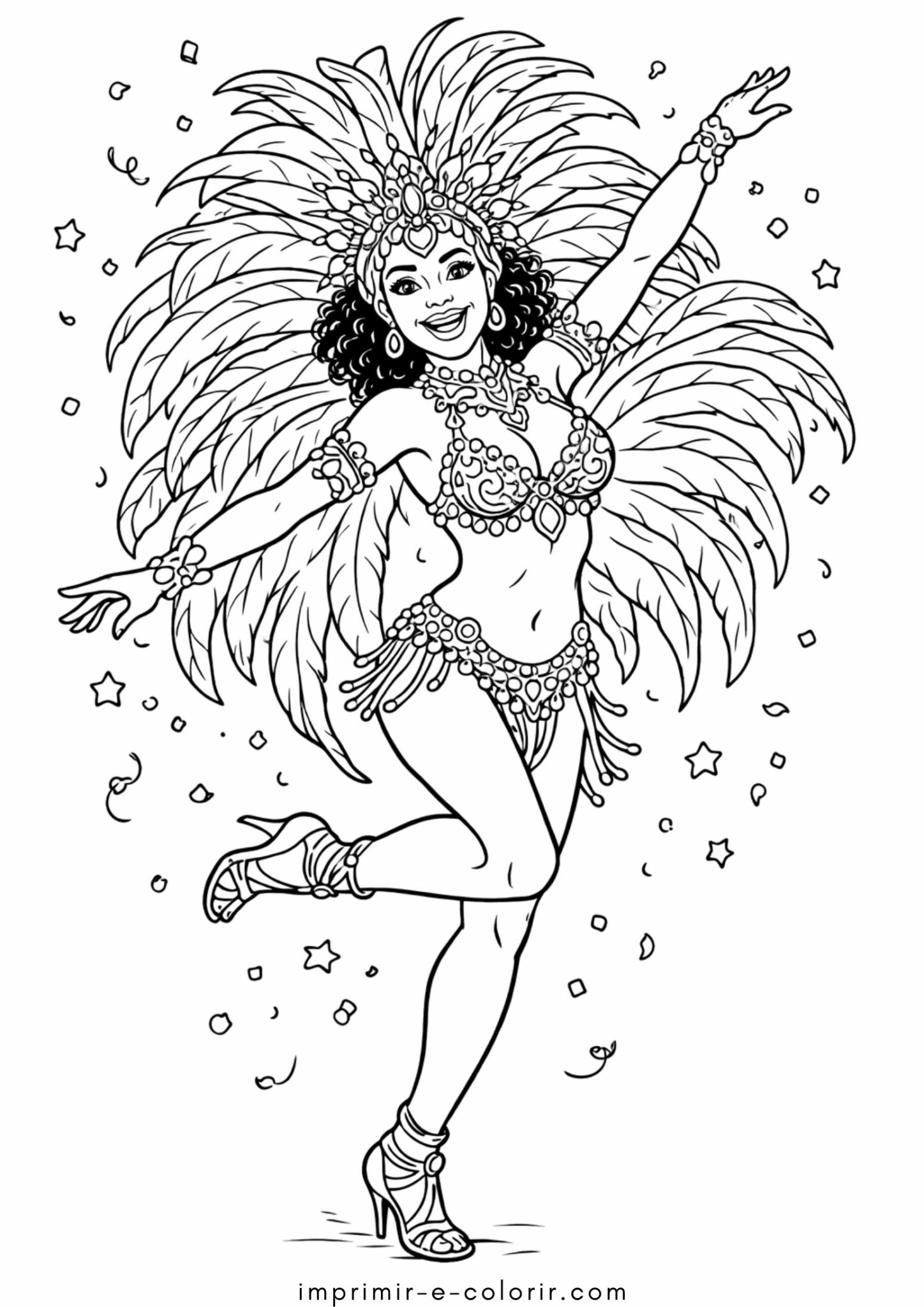 Desenhos de Carnaval – Passista de samba para Colorir Desenhos de Carnaval – Passista de samba para Colorir