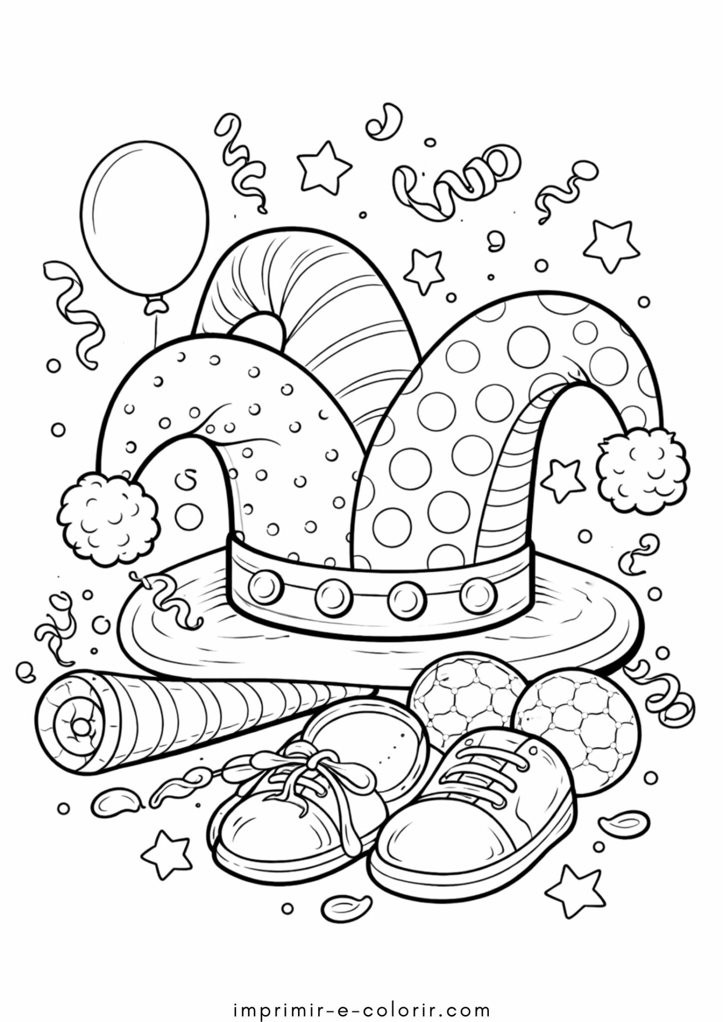 Desenho de Chapéu de palhaço para colorir e imprimir