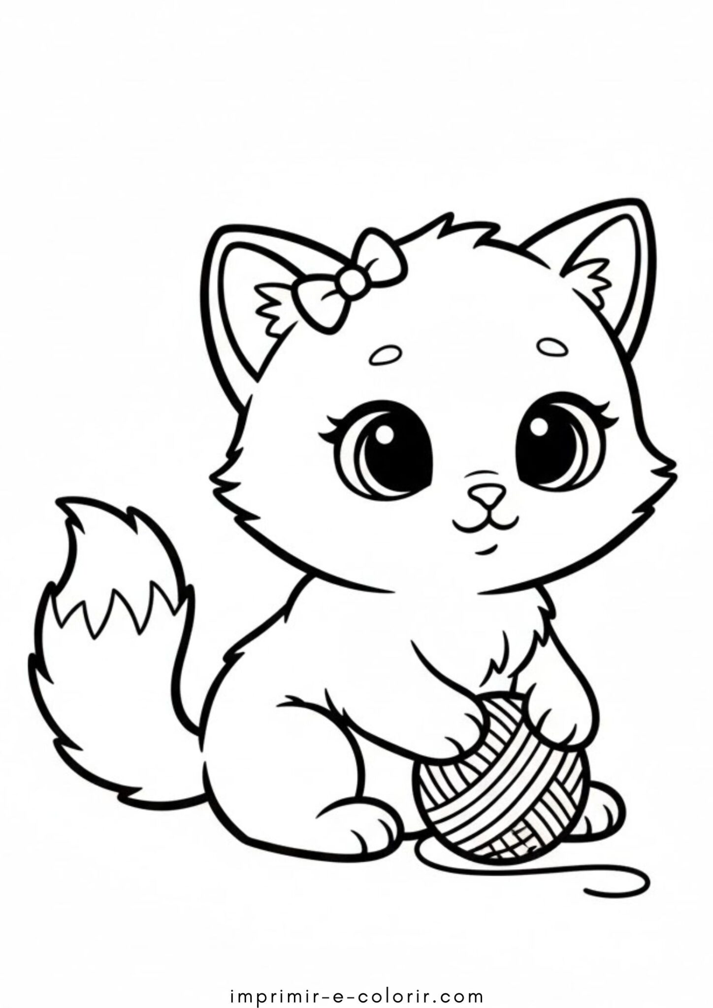 Desenho de Gatinho com cordas