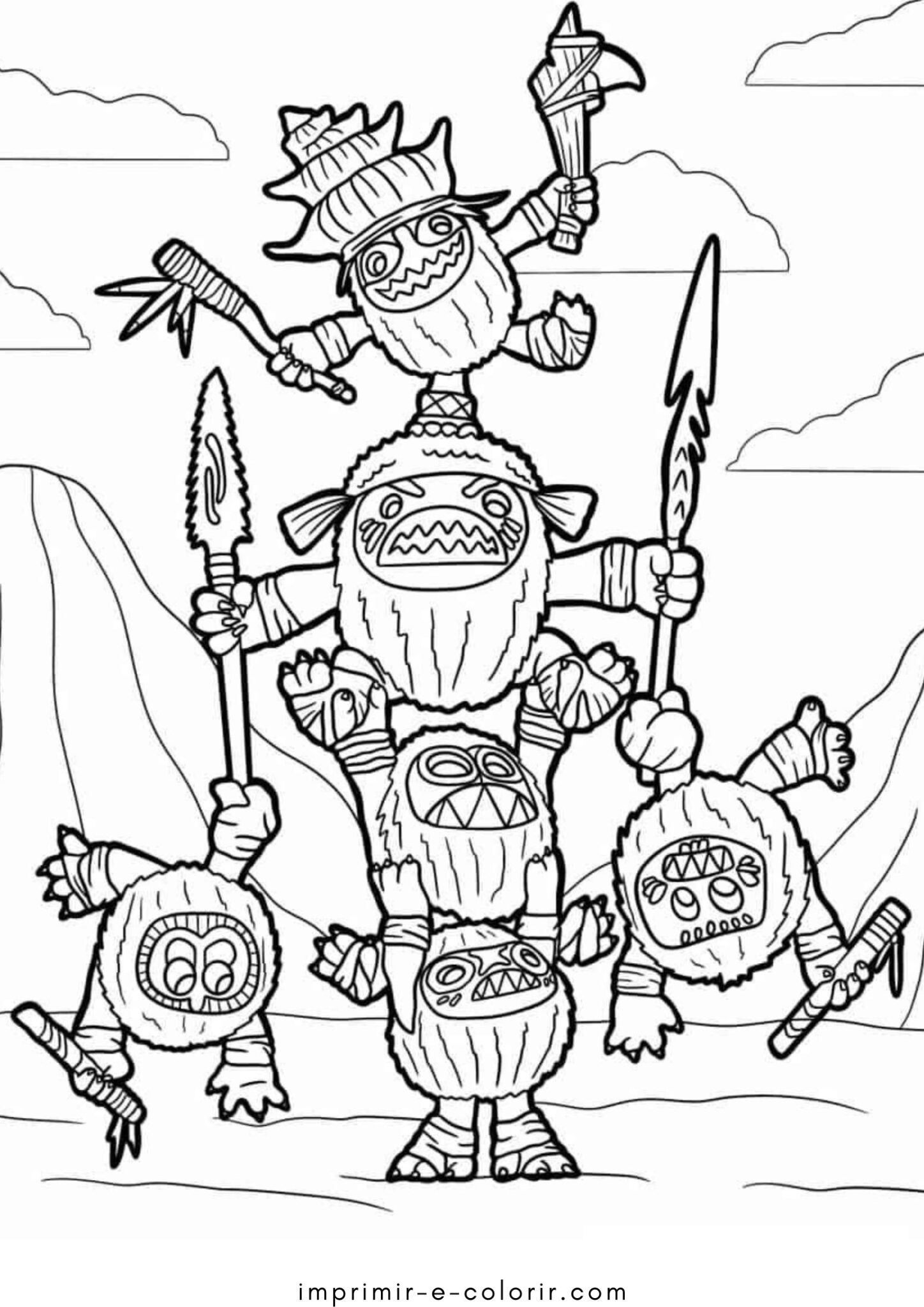 Desenhos de Kakamora (Moana) para Colorir Desenhos de Kakamora (Moana) para Colorir