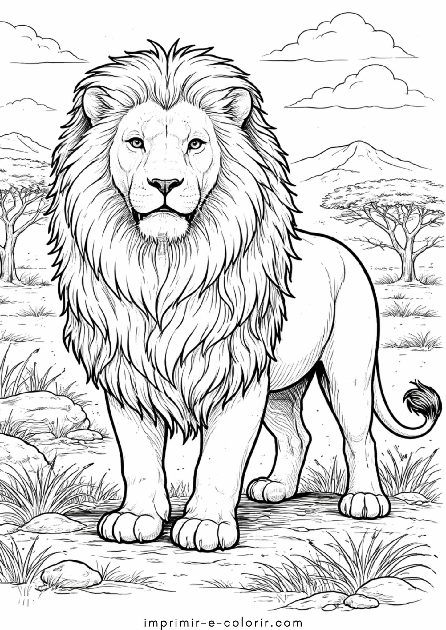 Desenho de Leão para colorir e imprimir