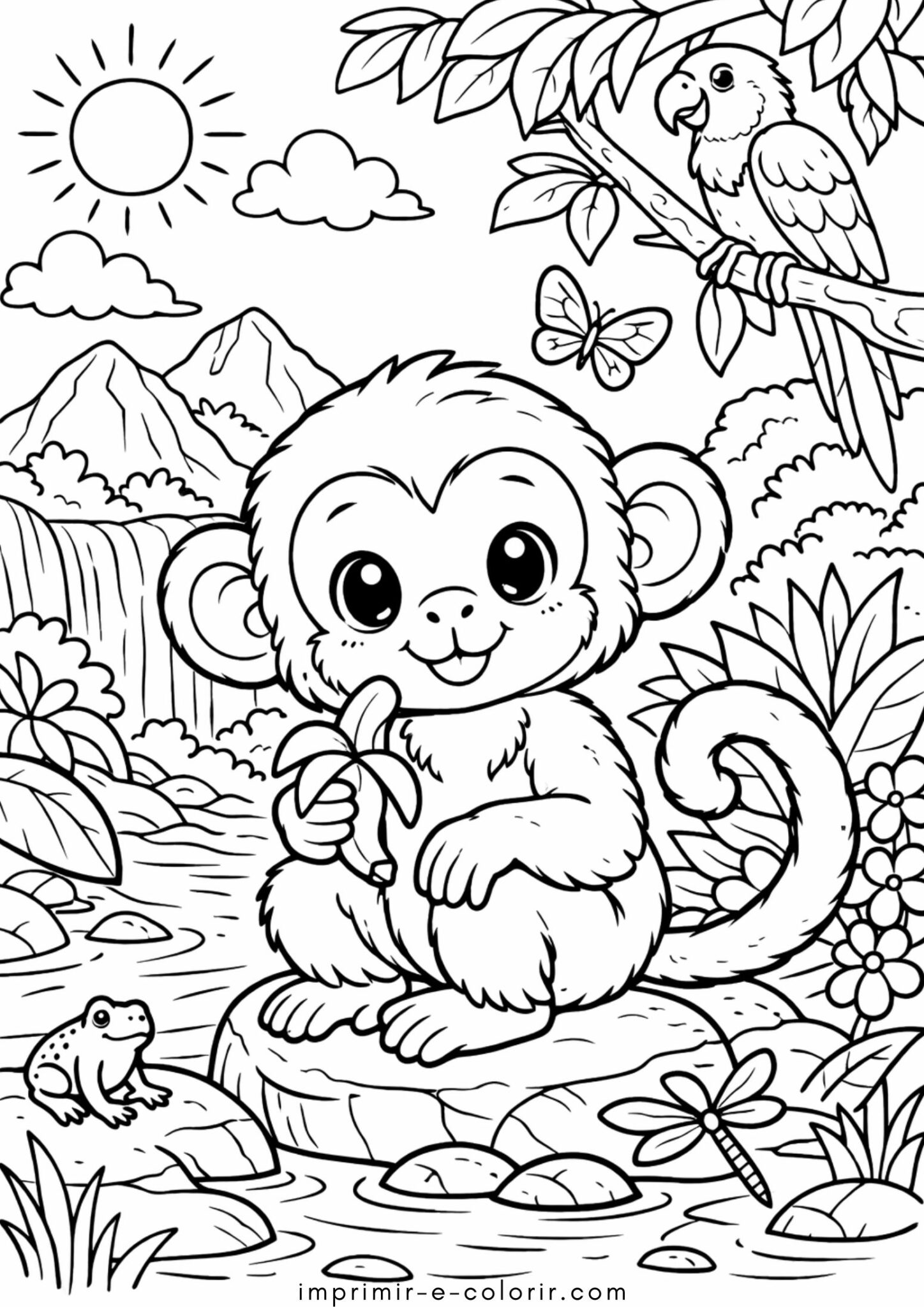 Desenho de Macaco Fofo