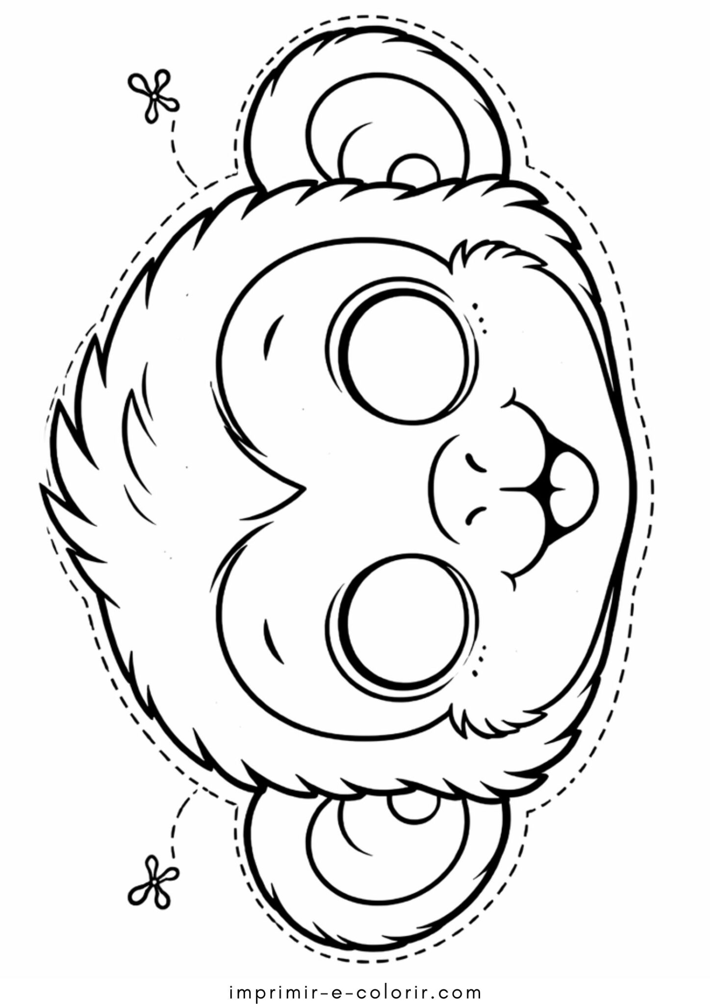 Desenho de Máscara de macaco para recorte