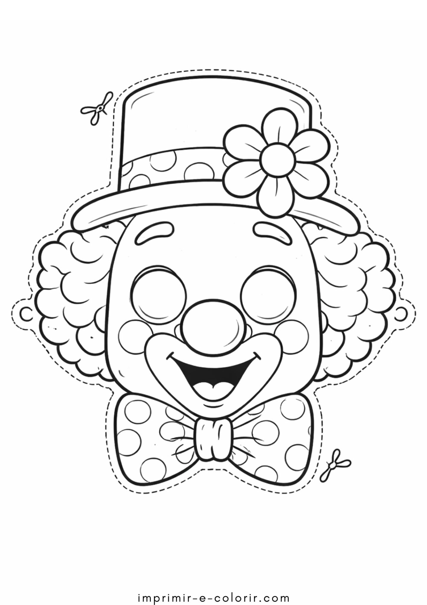 Desenho de Máscara de palhaço para colorir e recortar para colorir e imprimir Desenho de Máscara de palhaço para colorir e recortar para colorir e imprimir