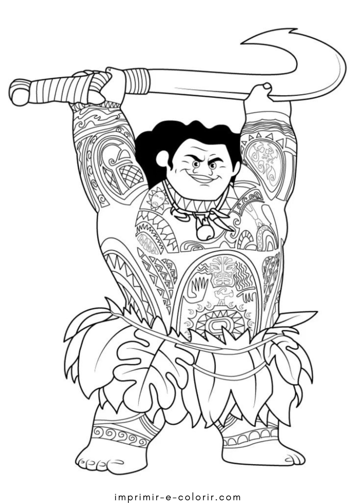 Desenhos de Maui (Moana) para Colorir Desenhos de Maui (Moana) para Colorir