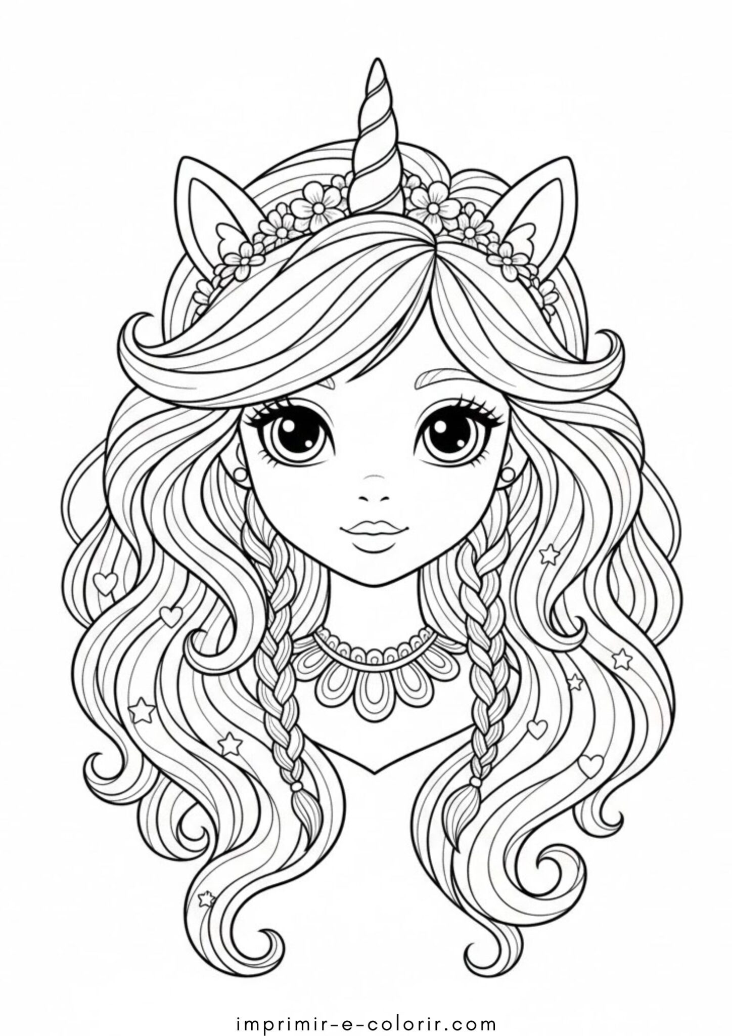 Desenhos de Menina unicórnio para Colorir Desenhos de Menina unicórnio para Colorir