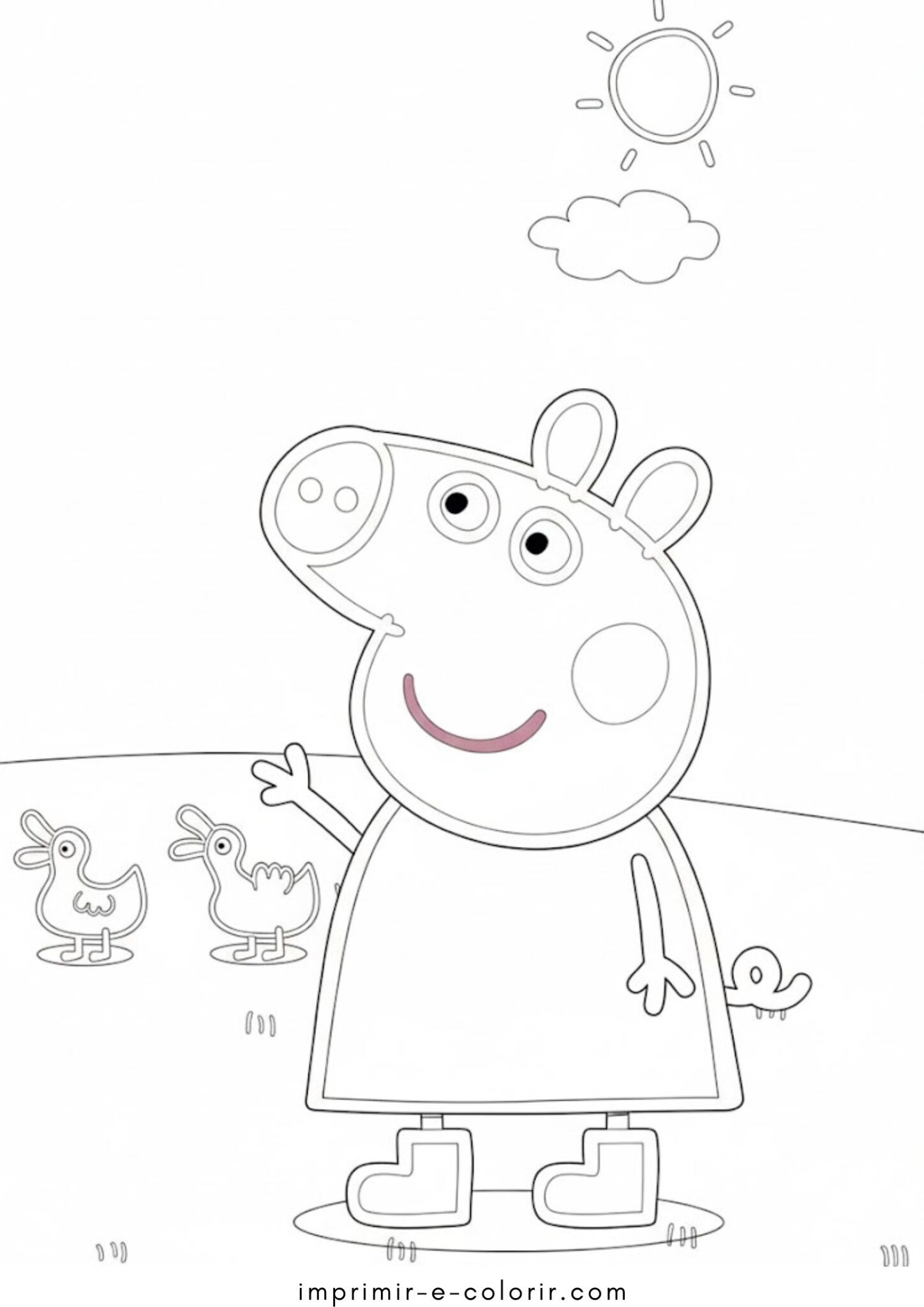 Desenho de Porquinha Peppa para colorir e imprimir