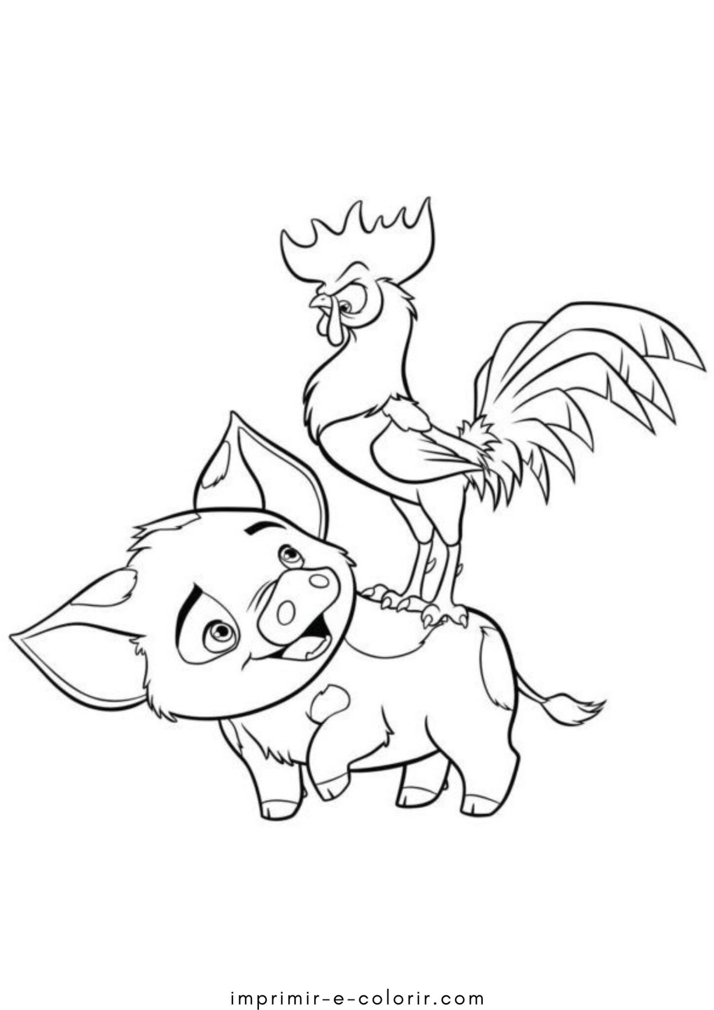 Desenhos de Pua e Hey-Hey (Moana) para Colorir Desenhos de Pua e Hey-Hey (Moana) para Colorir