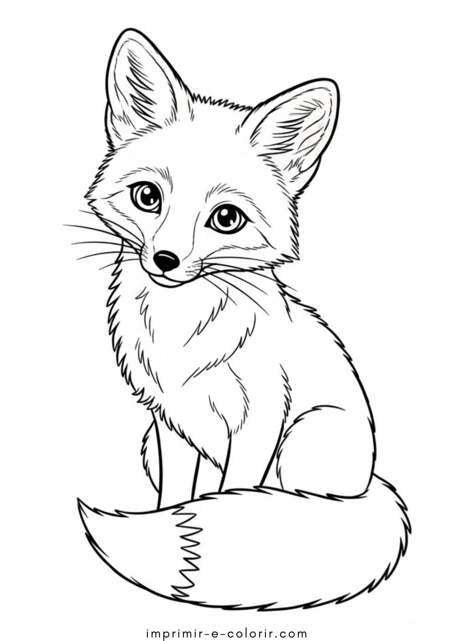 Desenho de Raposa fofa para colorir e imprimir
