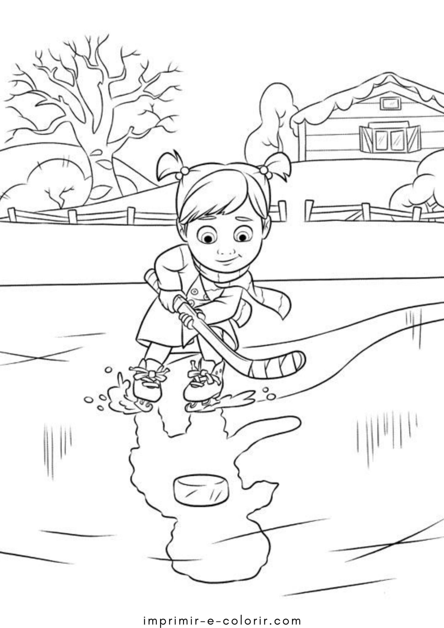 Desenhos de Riley e Hoquei (Divertida Mente 2) para Colorir Desenhos de Riley e Hoquei (Divertida Mente 2) para Colorir