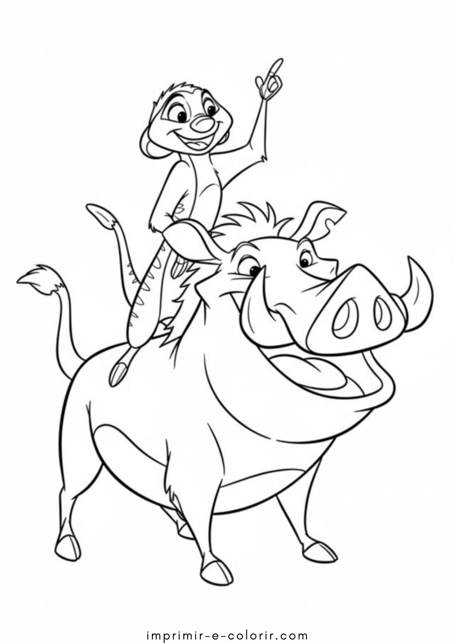 Desenhos de Timão e Pumba para Colorir Desenhos de Timão e Pumba para Colorir