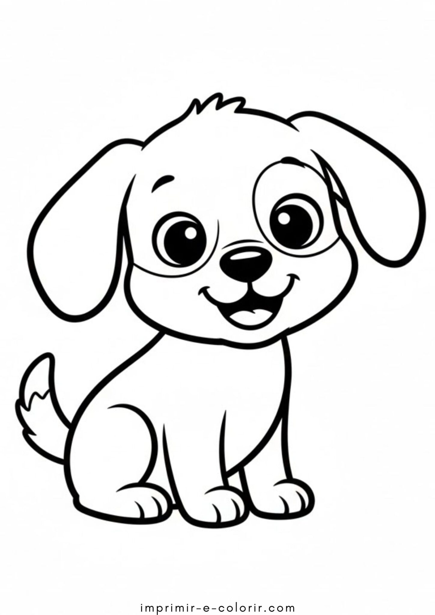 Desenho de Um cachorro simples para crianças para colorir e imprimir