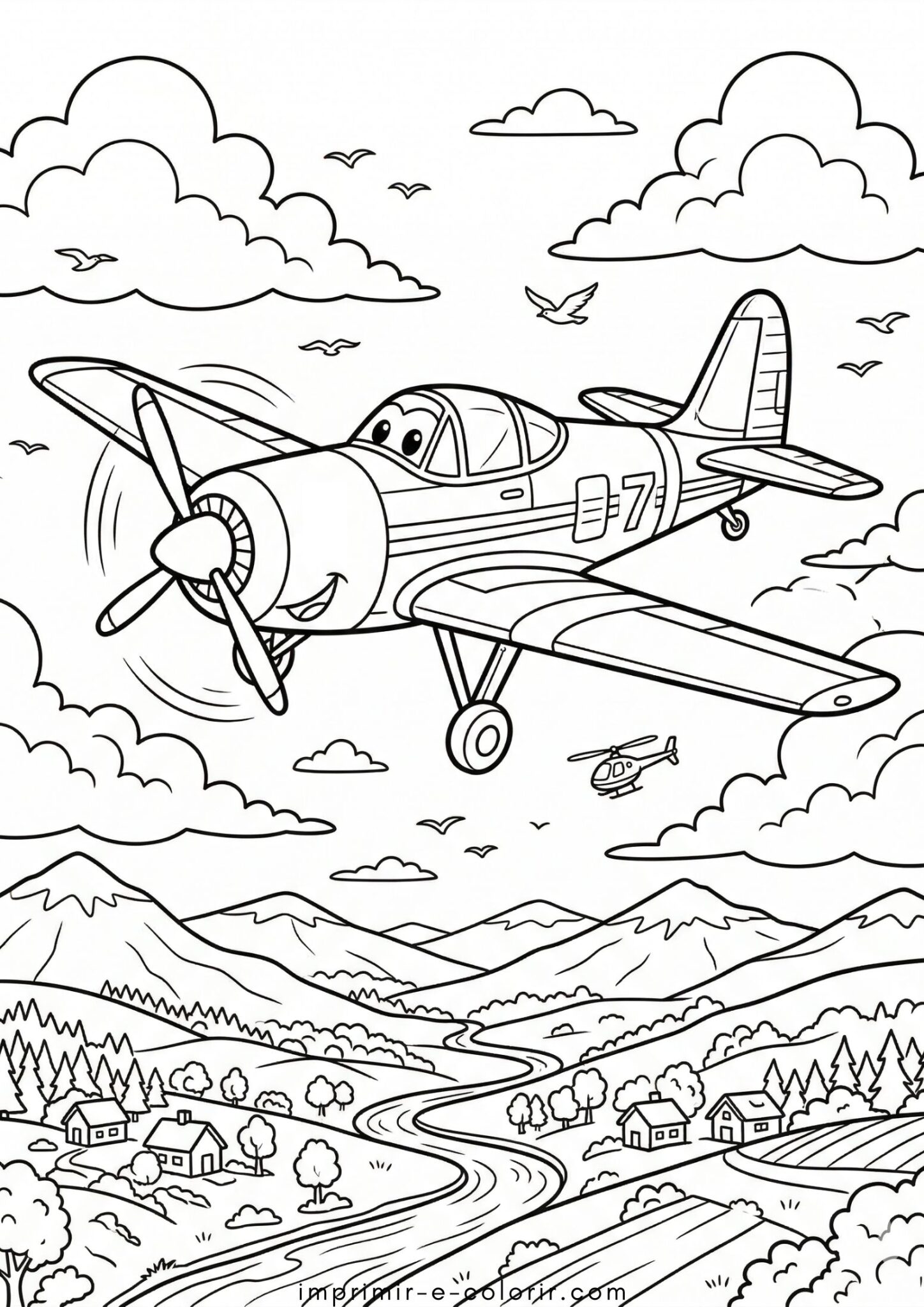 Desenhos de Aviãozinho para Colorir