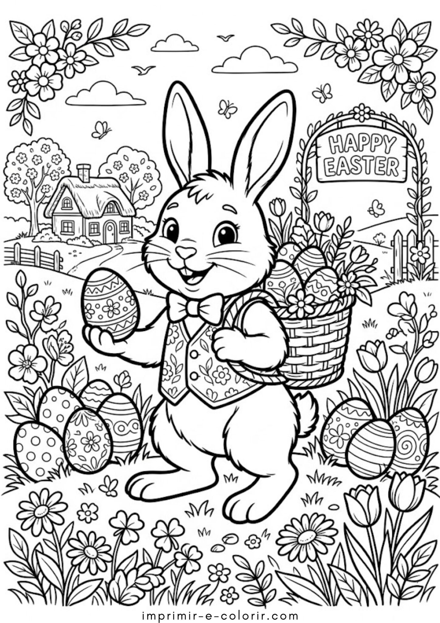 Desenho de Coelhinho da Páscoa Desenho de Coelhinho da Páscoa