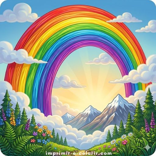 Desenhos de Arco-íris 🌈 para colorir e imprimir grátis