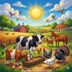 Desenho de Fazenda para Colorir e Imprimir