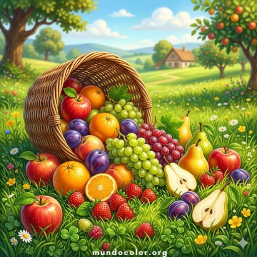 Desenhos de Frutas 🍑🍒🥝 para colorir e imprimir grátis