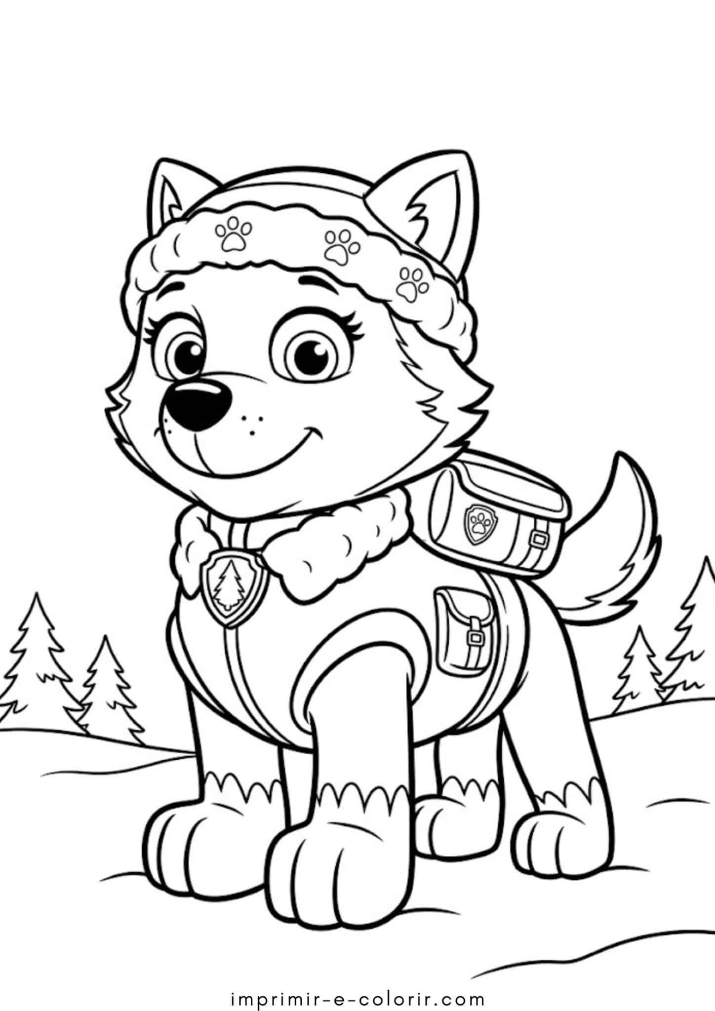 Desenhos de Everest – Patrulha Canina para Colorir