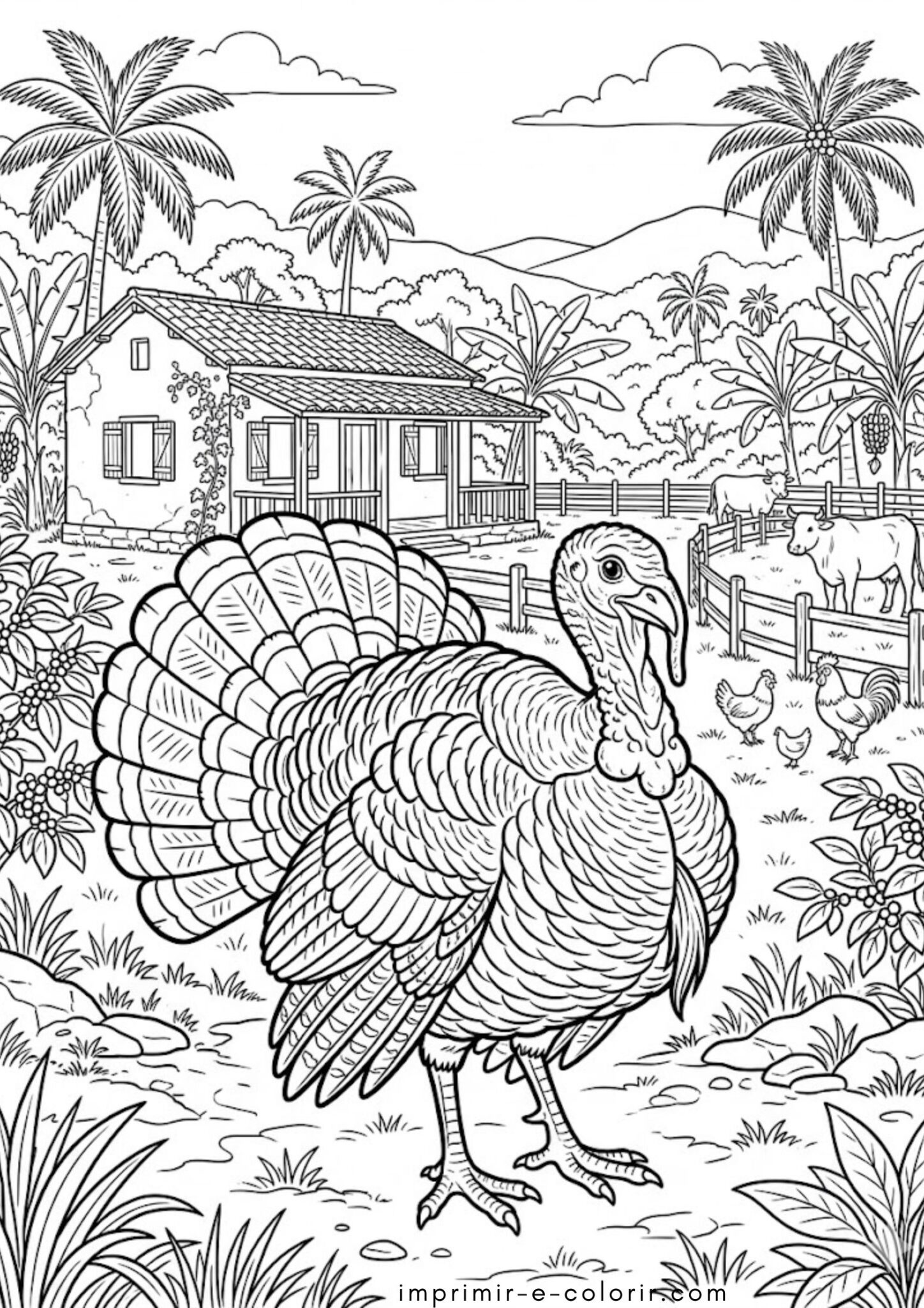 Desenho de Fazenda – Peru para colorir e imprimir