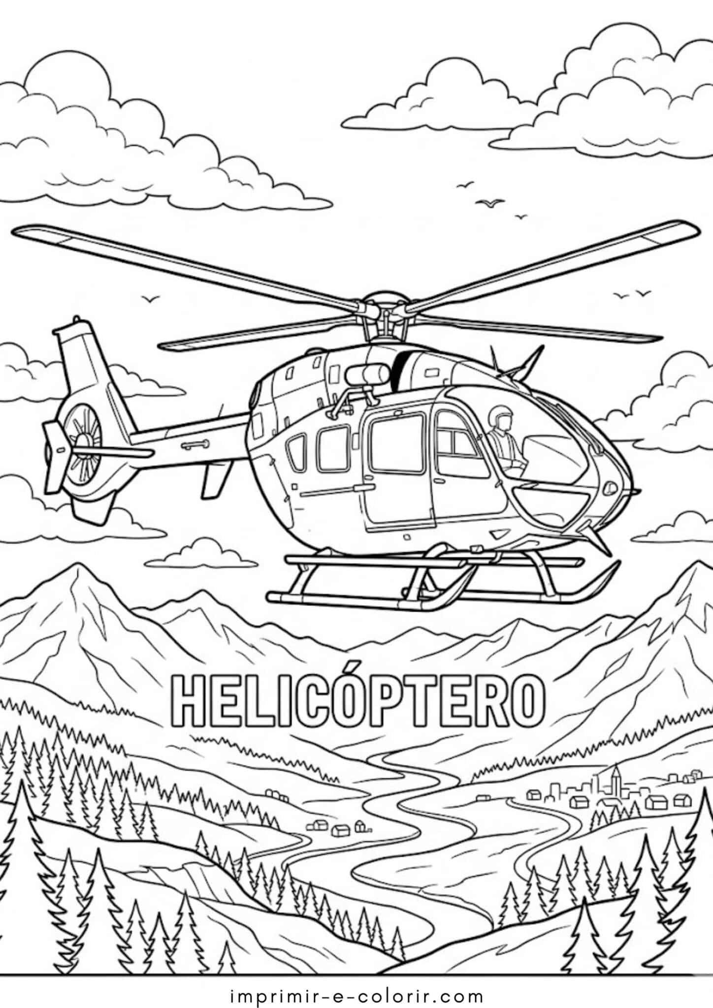 Desenhos de Helicoptero para Colorir