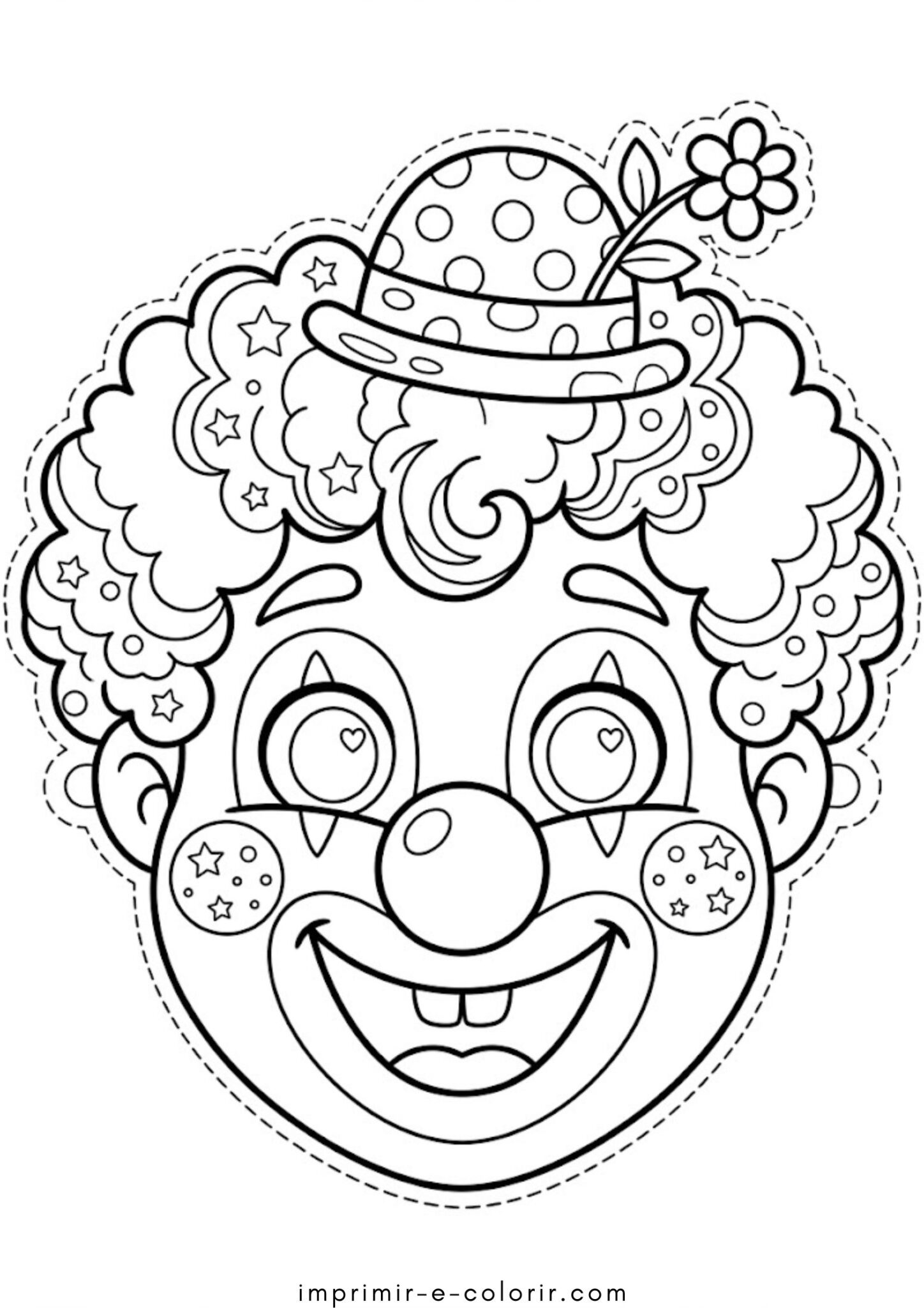 Desenho de Máscara de palhaço infantil para imprimir e colorir ou baixar grátis para as crianças Desenho de Máscara de palhaço infantil para imprimir e colorir ou baixar grátis para as crianças