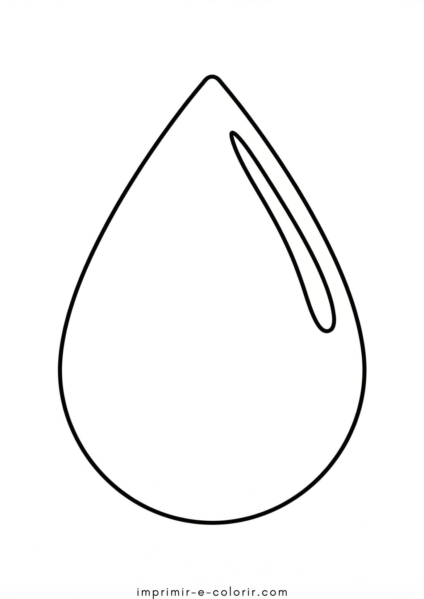 Desenhos de Dia Mundial da Água – Molde de Gota de Água Simples para Colorir