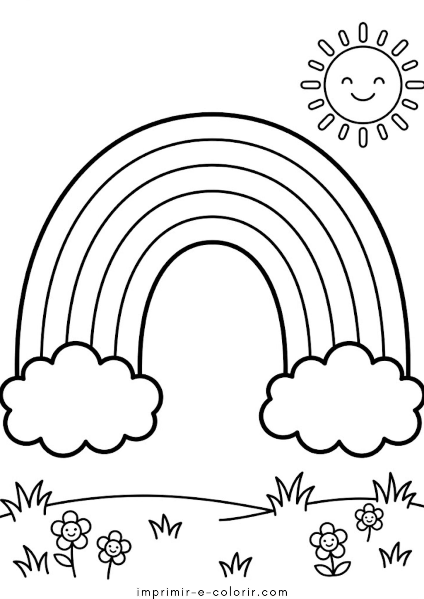 Desenho de Molde de arco-íris para colorir e imprimir