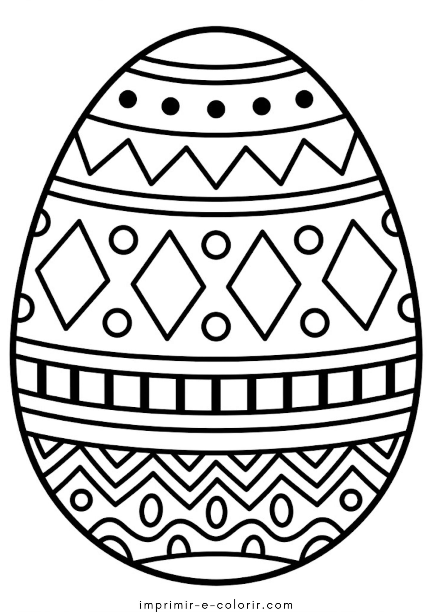 Desenho de Molde simples de ovo de Páscoa Desenho de Molde simples de ovo de Páscoa