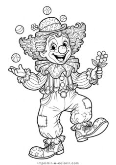 Palhaço com uma flor