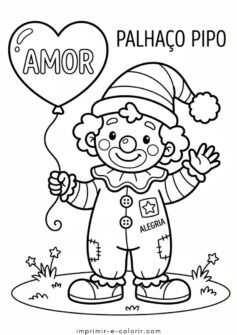 Palhaço fofo com um balão