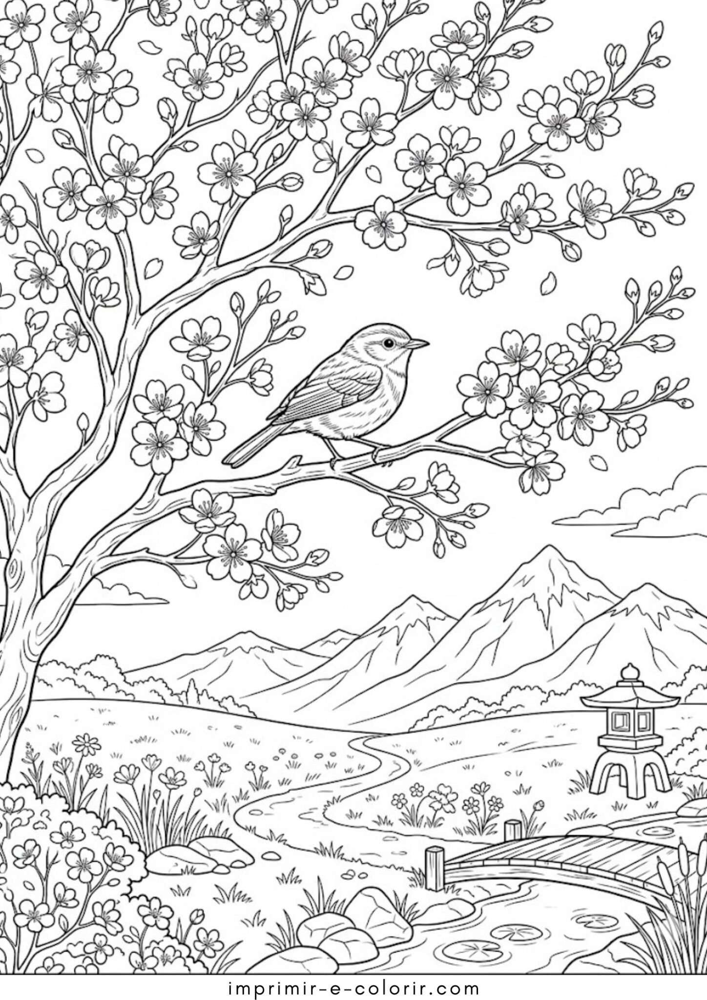 Desenho de Pintura de primavera para colorir e imprimir