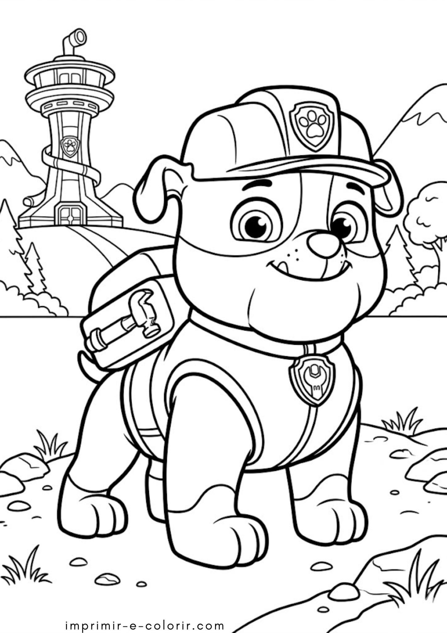 Desenho de Rubble – Patrulha Canina