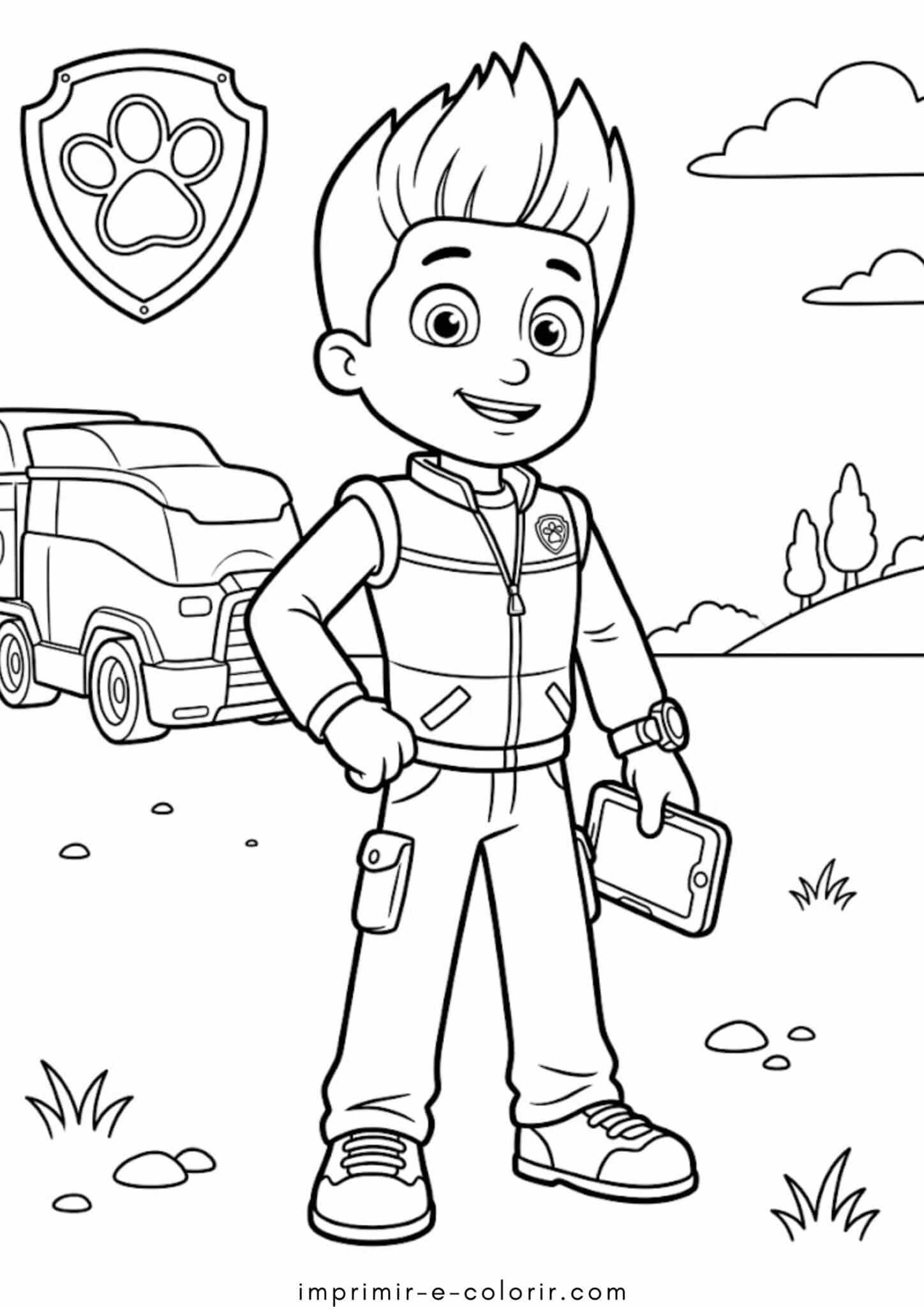 Desenho de Ryder – Patrulha Canina para colorir e imprimir