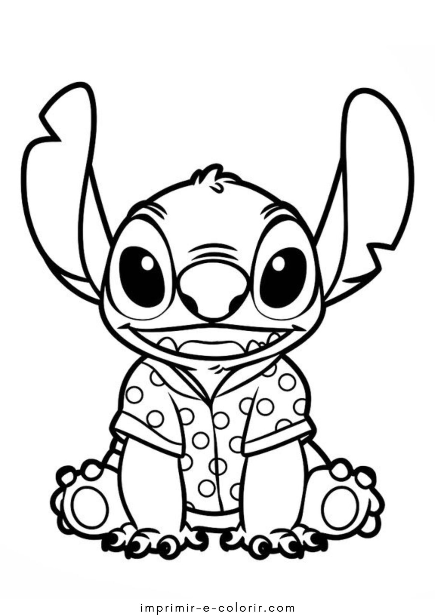 Desenho de Stitch de camisa havaiana