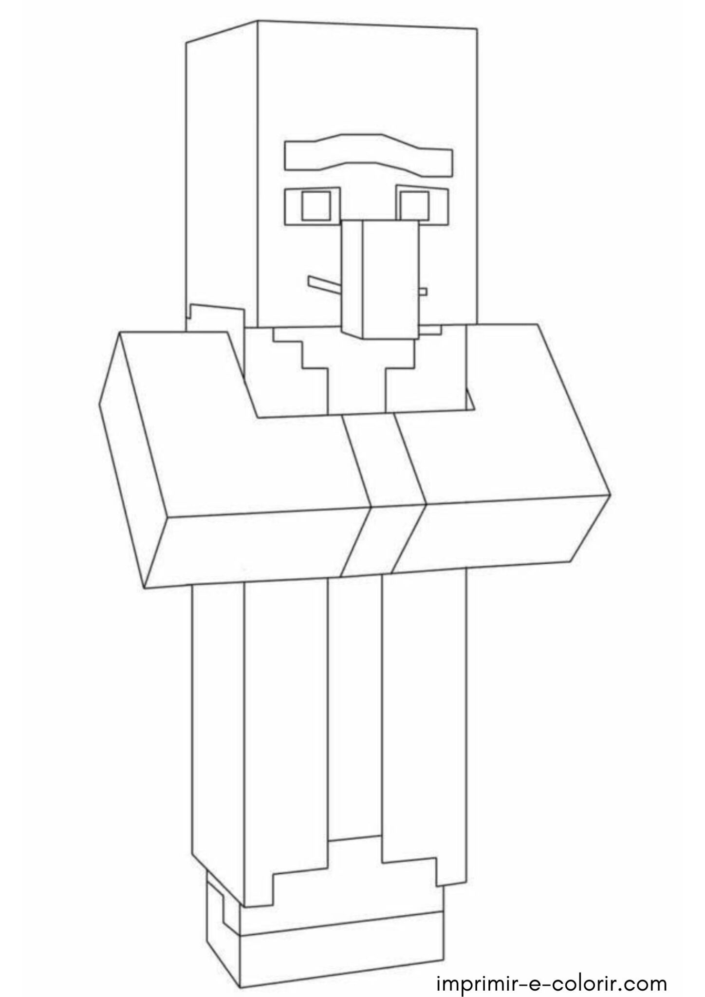 Desenho de Aldeão (Minecraft) para colorir e imprimir