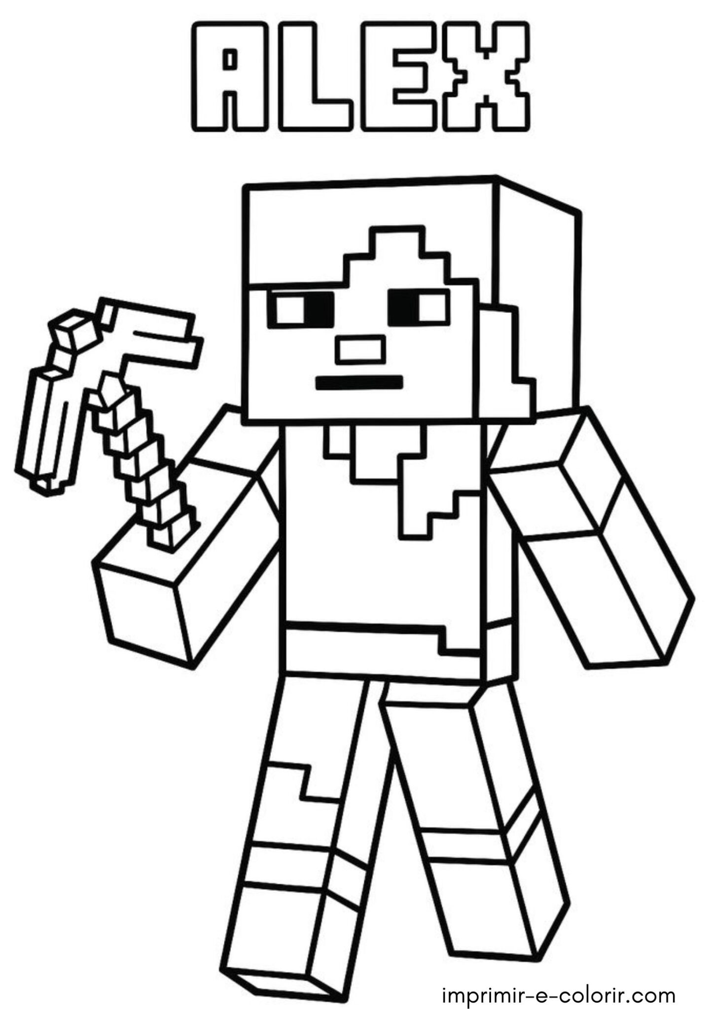 Desenho de Alex (Minecraft) para colorir e imprimir