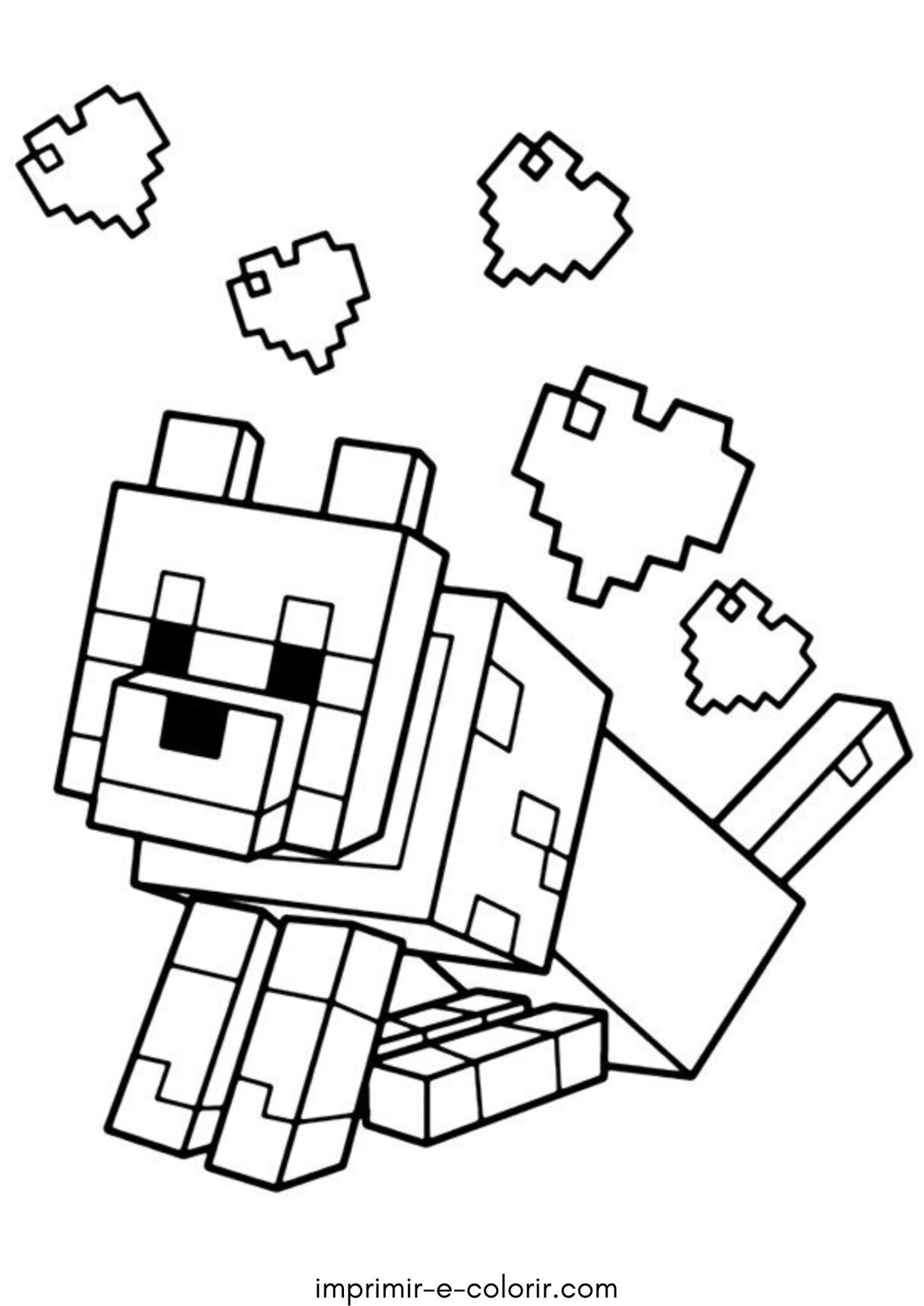 Desenho de Cachorro do Minecraft (Minecraft) para colorir e imprimir