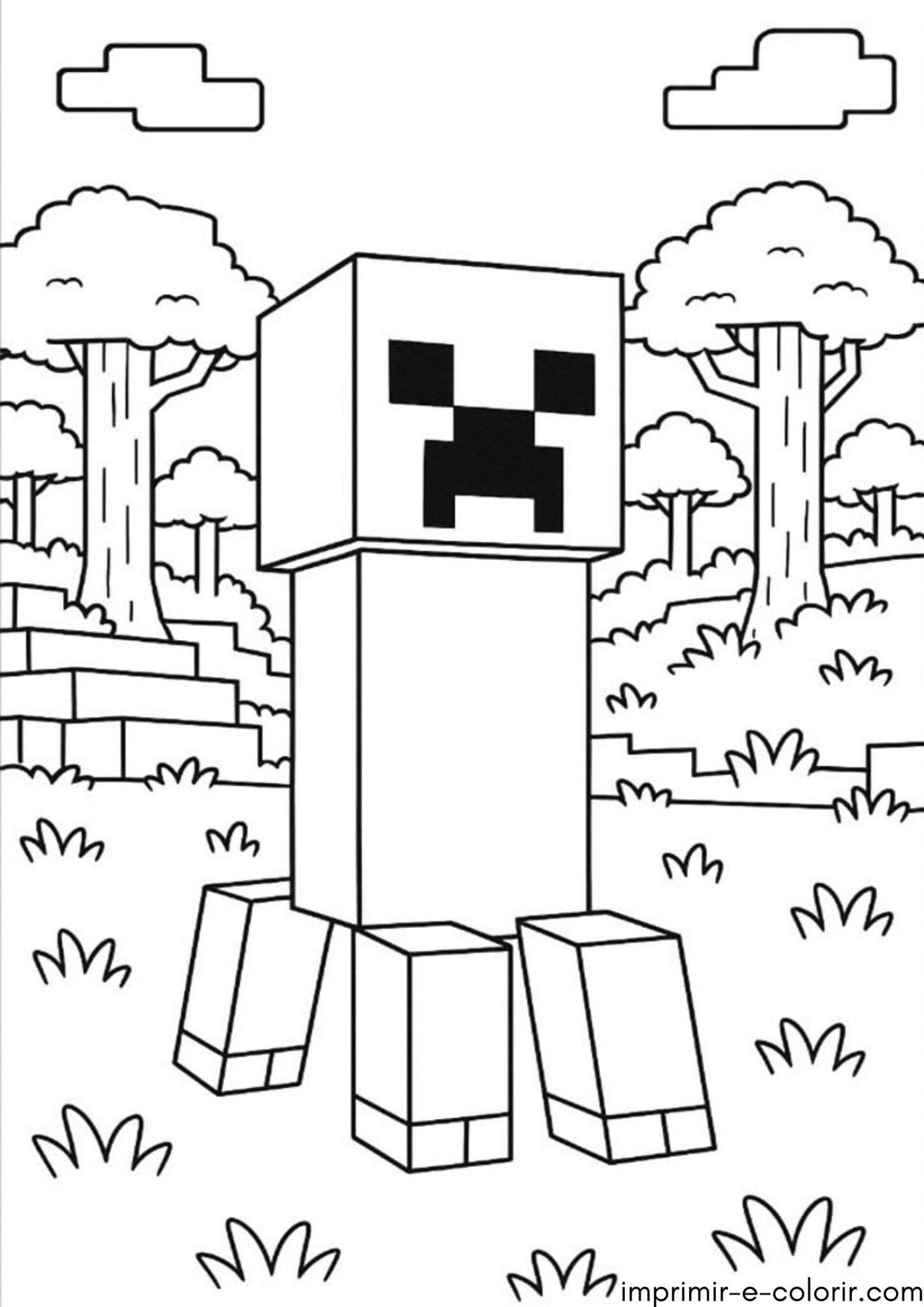 Desenho de Creeper (Minecraft) para colorir e imprimir