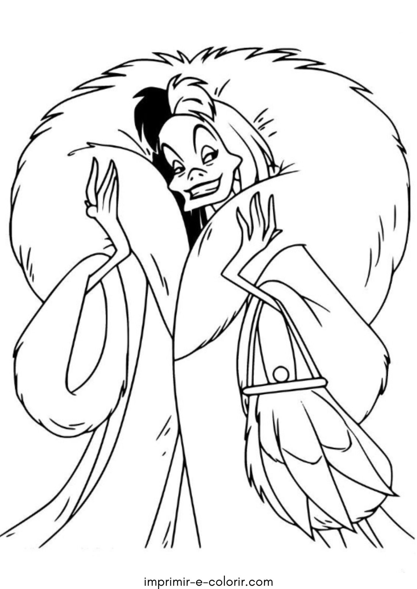 Desenho de Cruella de Vil de 101 Dálmatas