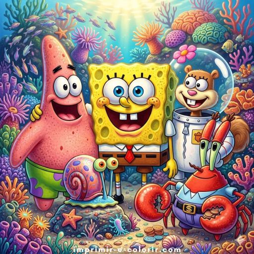 Desenhos de Bob Esponja para colorir e imprimir grátis