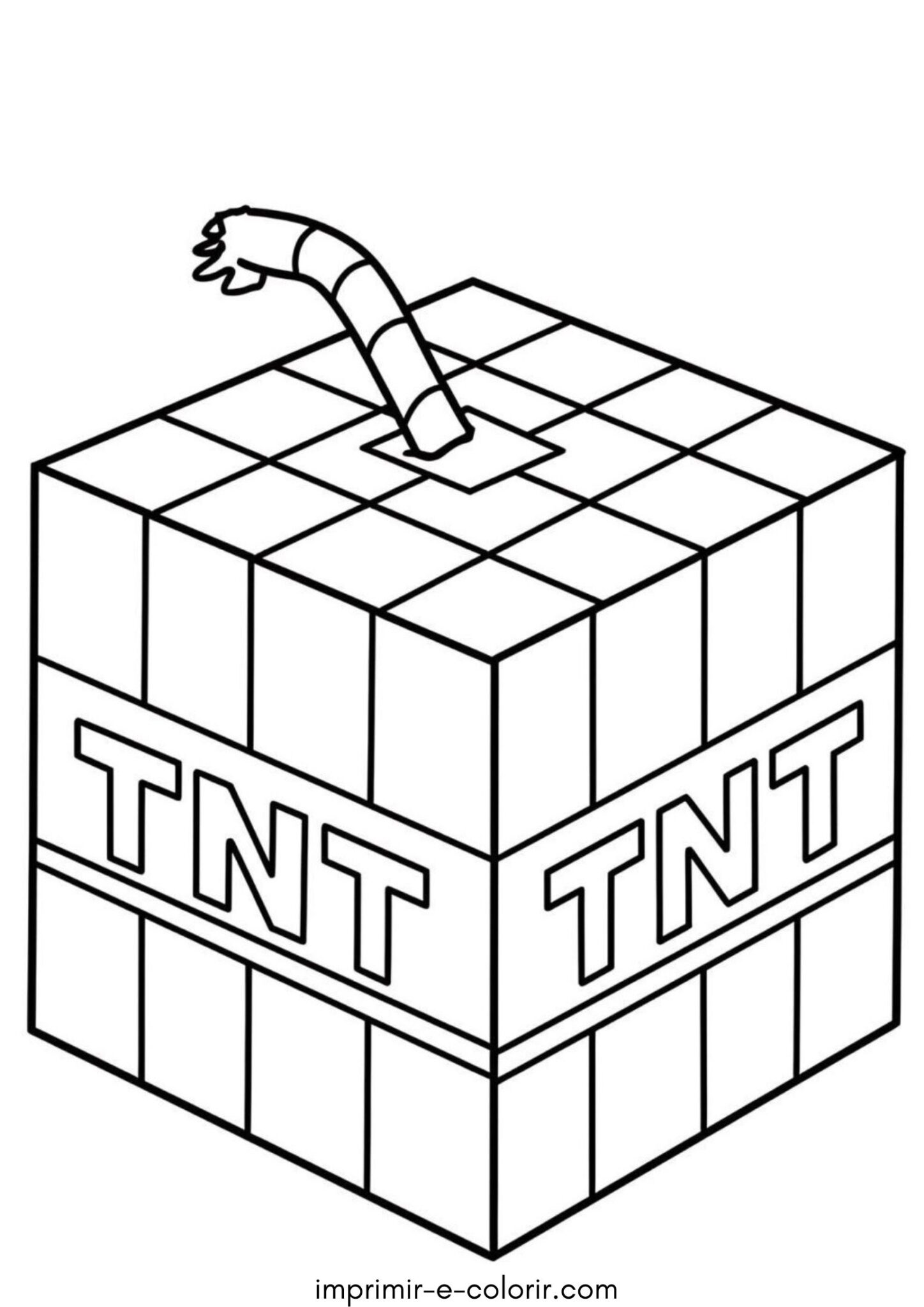Desenho de Dinamite TNT (Minecraft) para colorir e imprimir