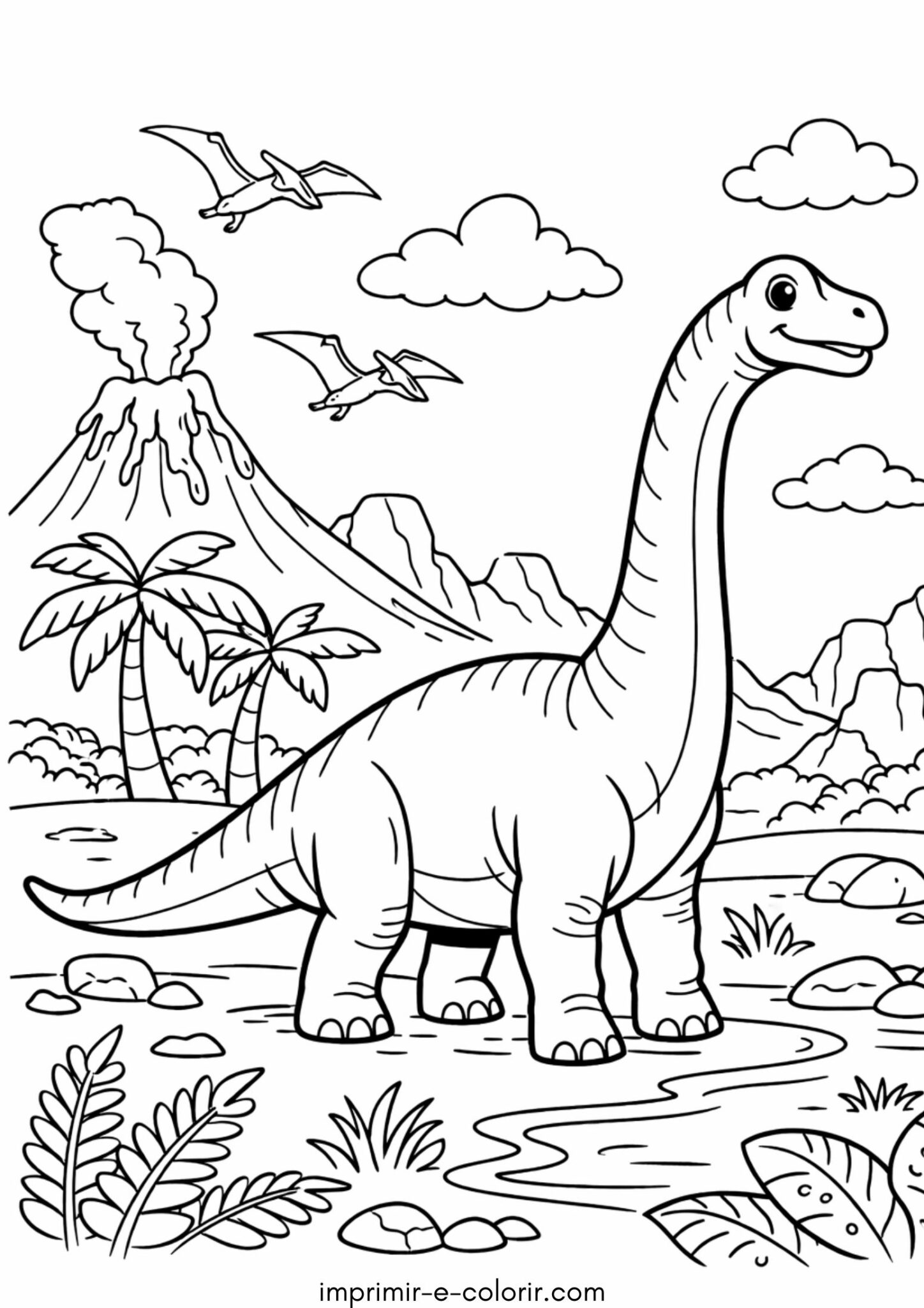 Desenho de Dinossauro Braquiossauro
