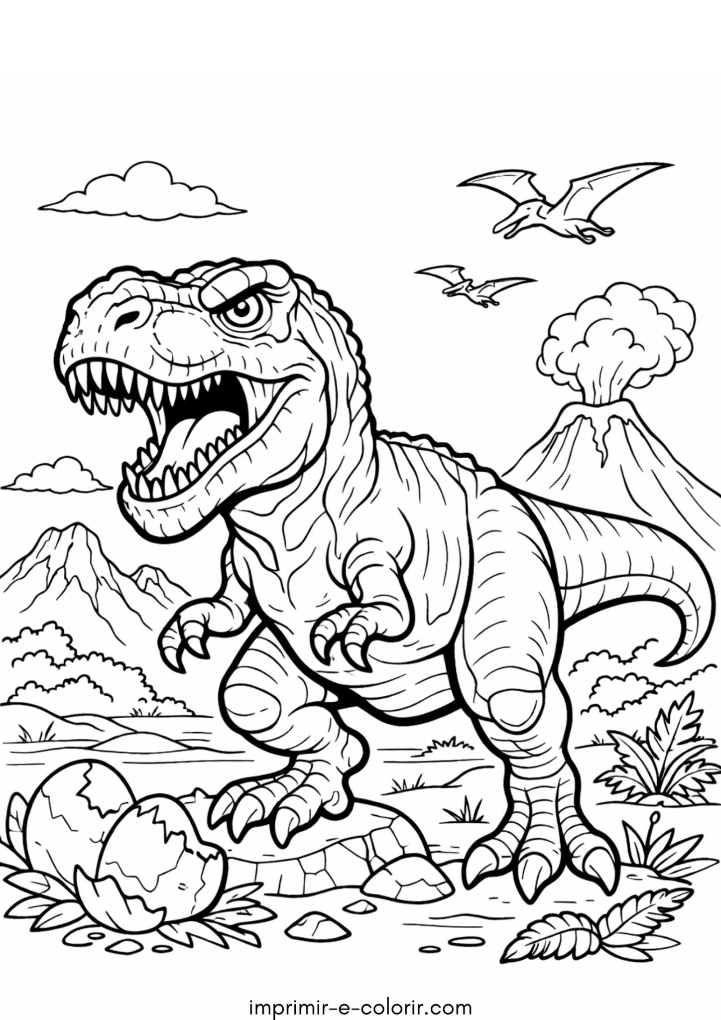 Desenho de Dinossauro Tiranossauro Rex