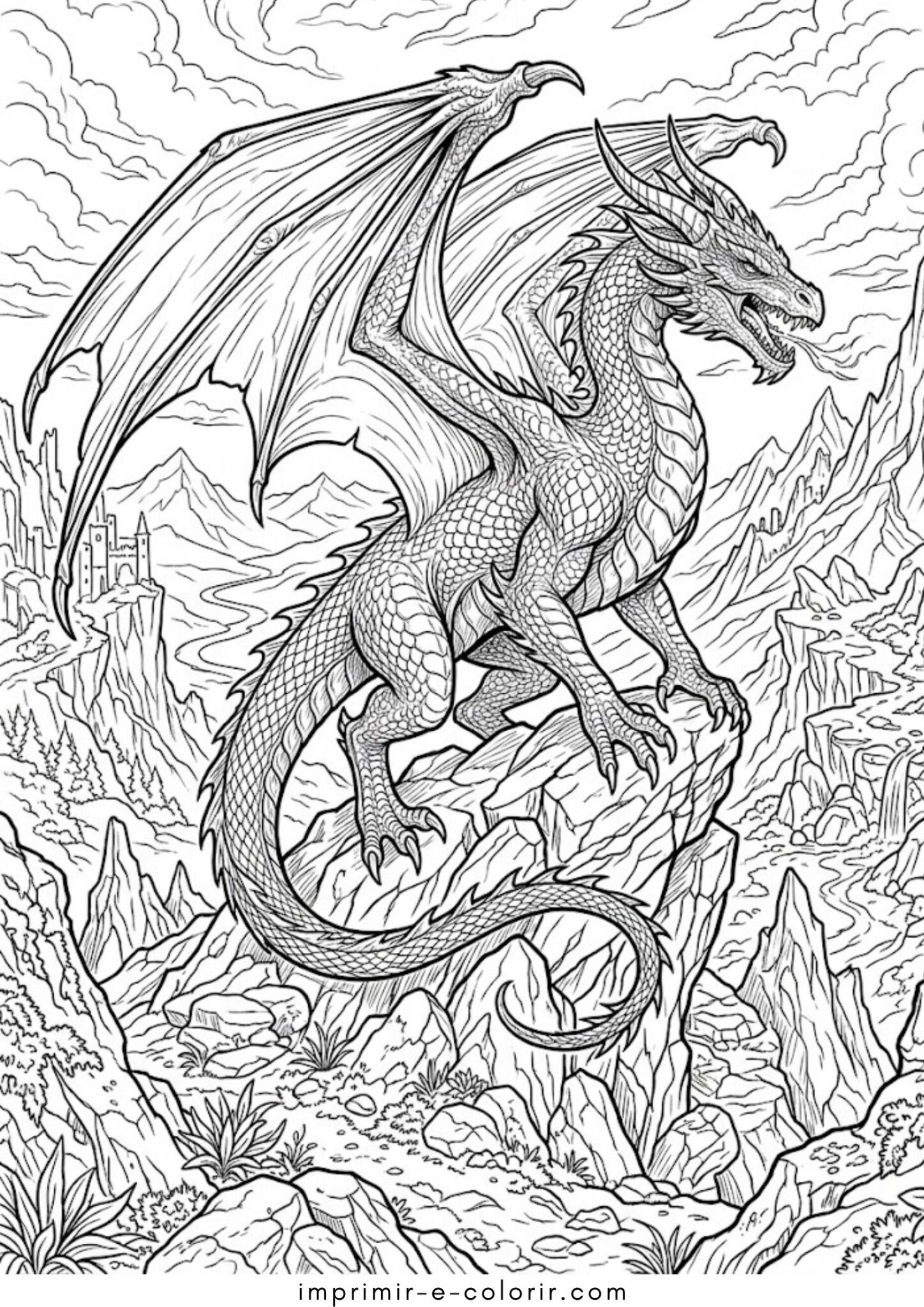 Desenho de Dragão realista